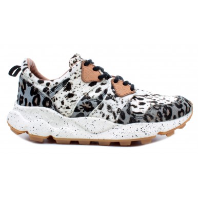 leopard pony hair sneakers