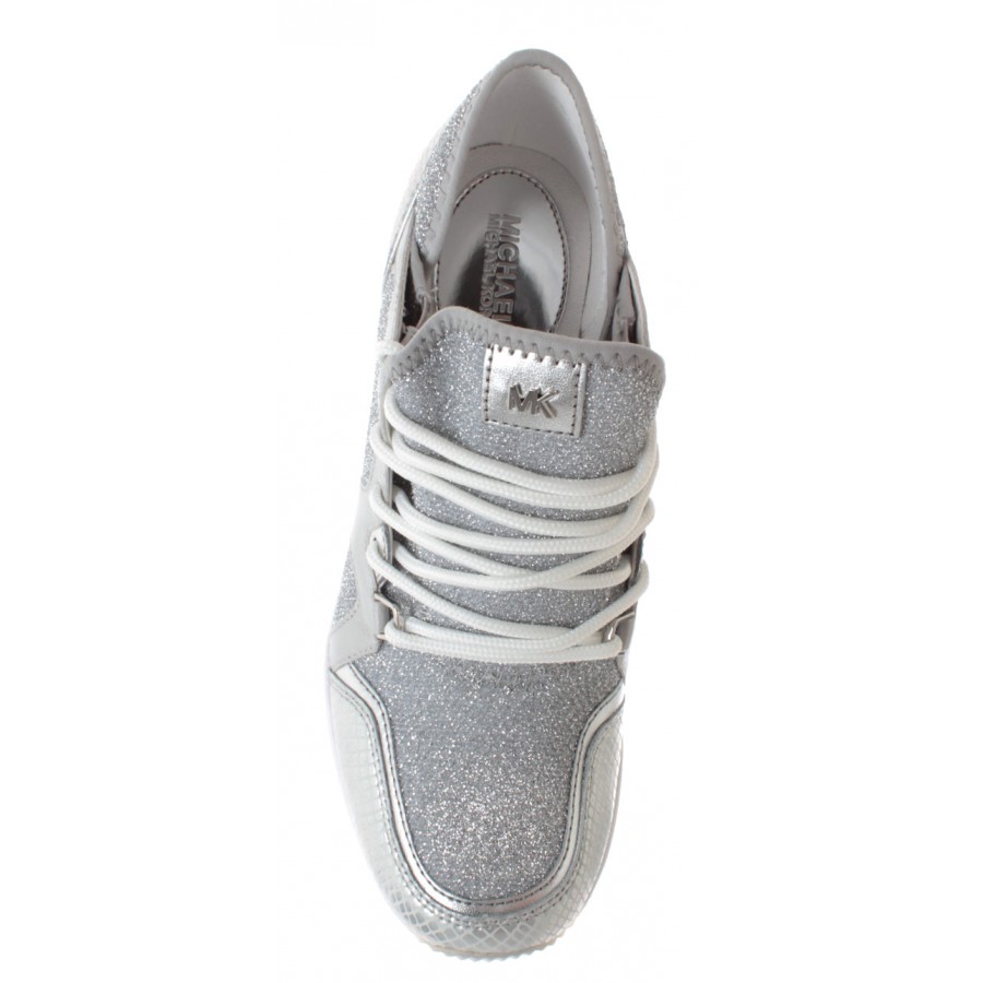 michael kors white and silver trainers