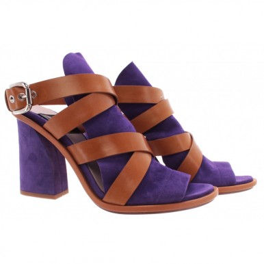 Purple Sandals Heels with Gold Chain - FY Zoe