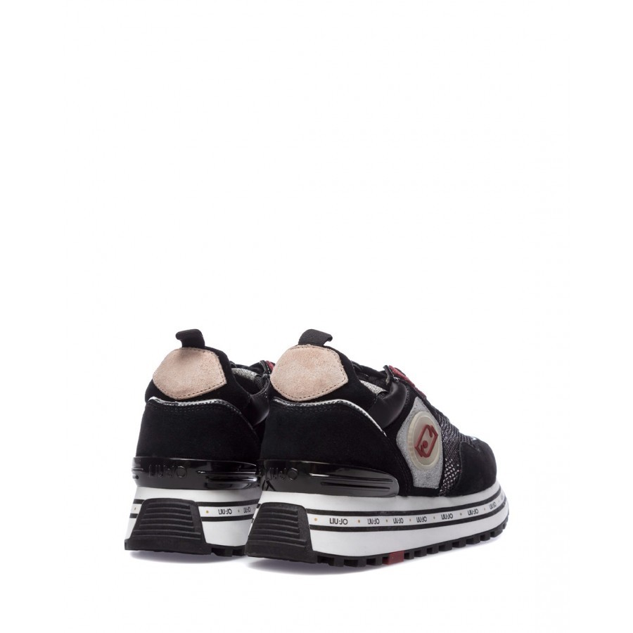 Hipócrita padre por supuesto Zapatos Mujeres Sneakers LIU JO Milano Maxi Wonder 1 Gamuza Negra