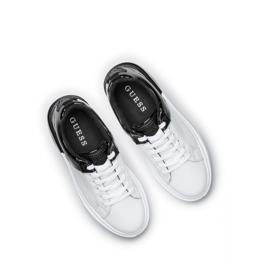 black and white guess shoes