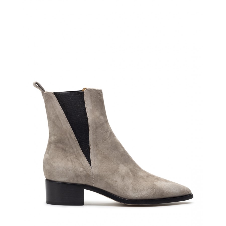 light beige suede ankle boots