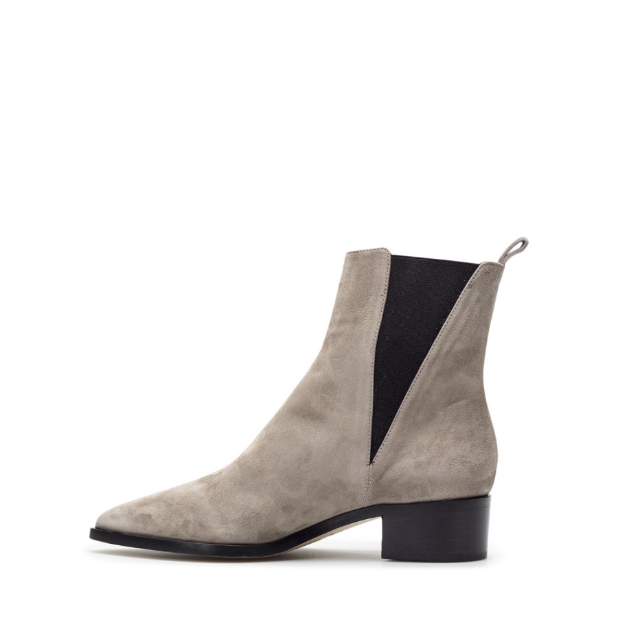 light beige suede ankle boots